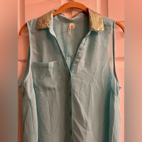 TRUTH~ SHEER TOPPER~SPEARMINT/GOLD~LG - Picture 4 of 7